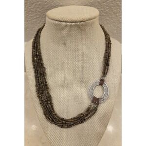 Silpada Sterling Silver Beaded Multi Strand Modernist Necklace 18-20" Adjustable